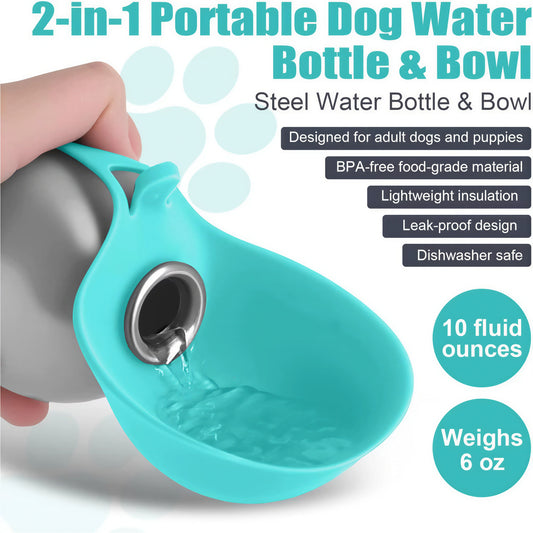 Borraccia per animali 2 in 1 in acciaio inox